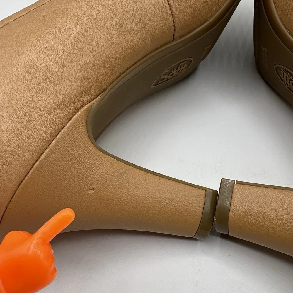 SOFFT‎ Heels Women's Size 8 Nude Leather Slip On Shoes NWOB